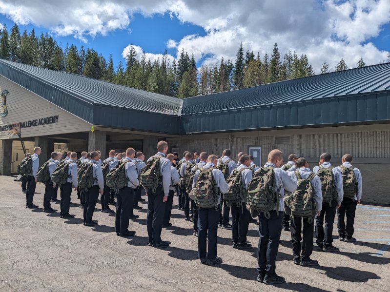 Students of IDYCA outdoor line up during Hillco Technologies visit for job fair and practice interviews